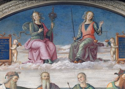 Detail of Prudence and Justice, from the Lunette in the Sala dell